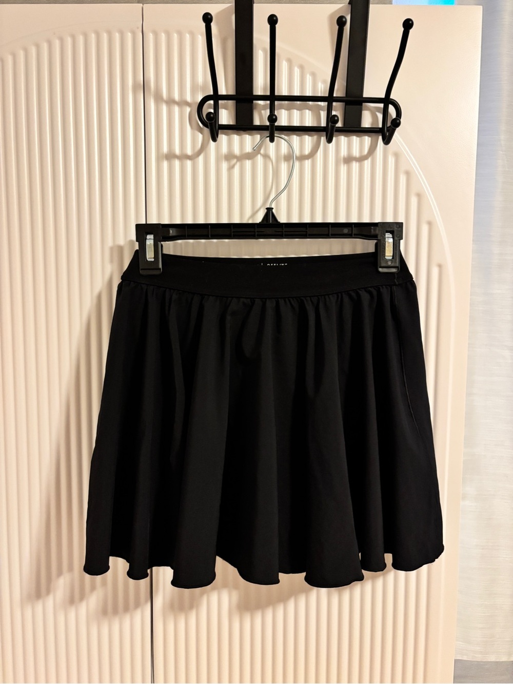 Black Athletic Skirt with shorts and Elastic Waistband